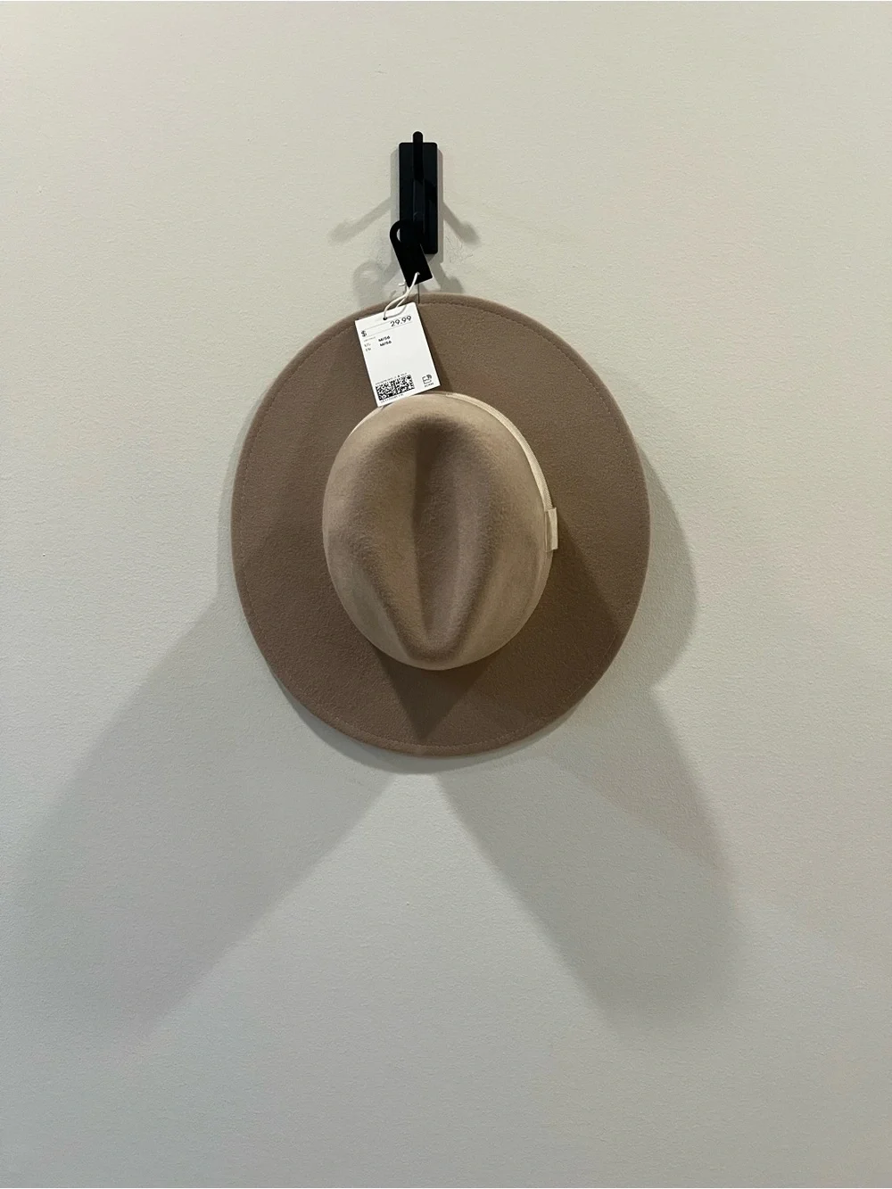 H&M Taupe Wide-Brim Fedora with Cream Band